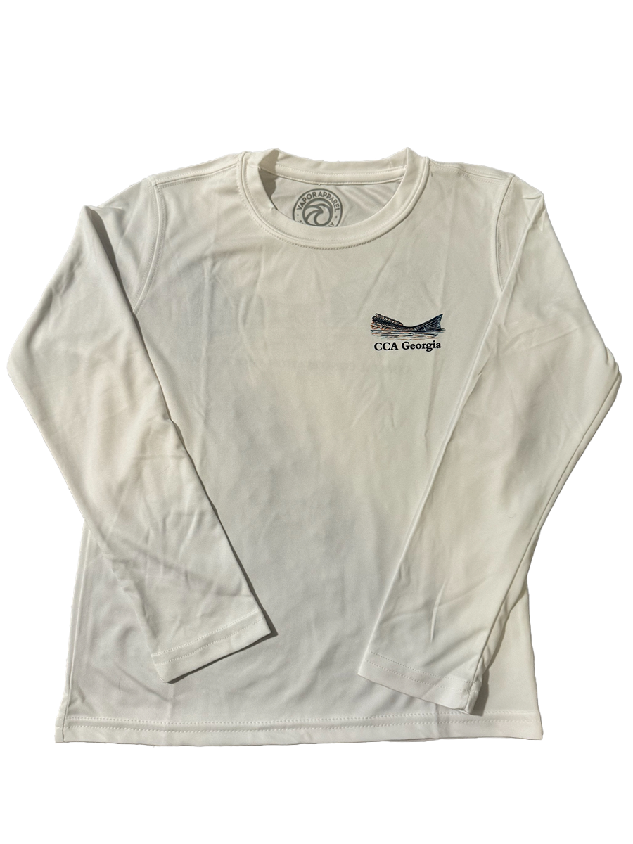 White Redfish Performance Shirt Same great design without the hood!