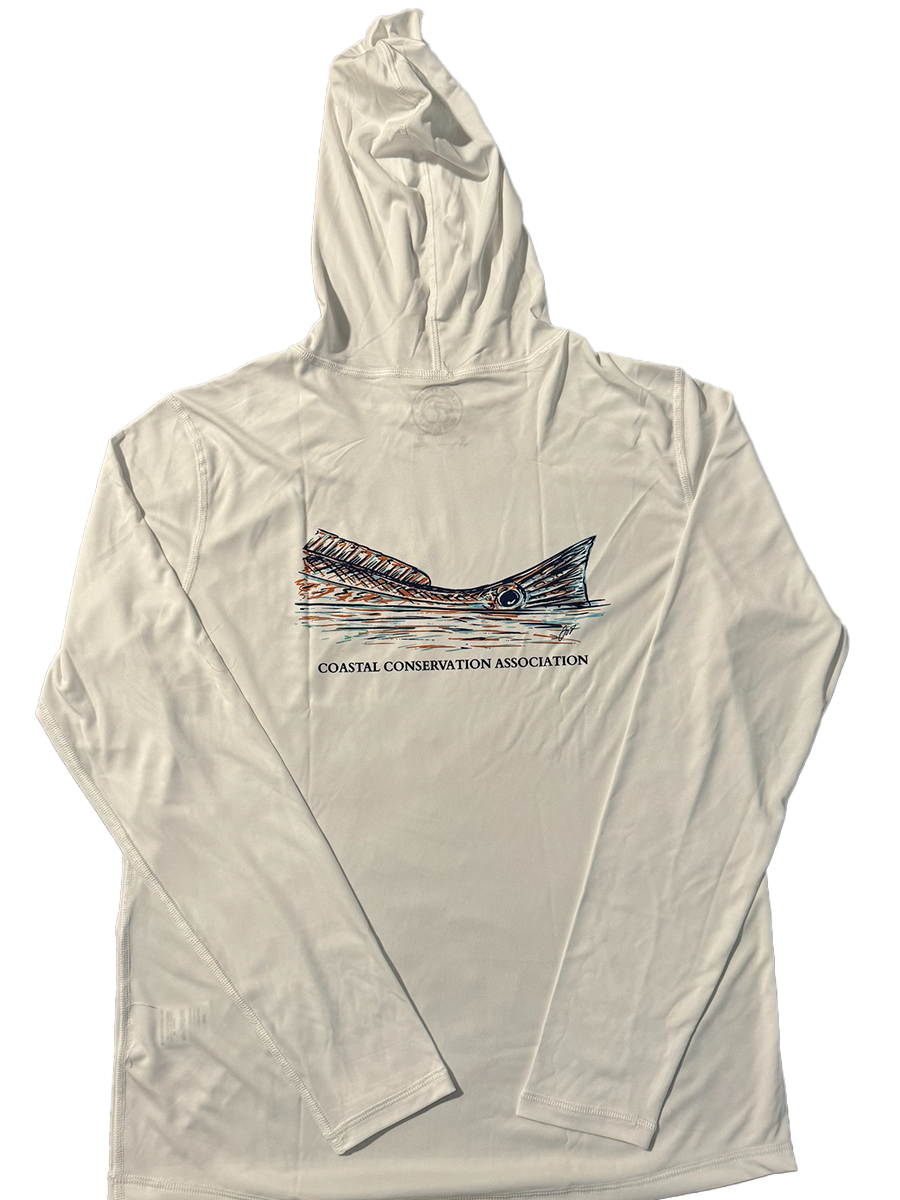 Men's White Redfish Performance Hoodie