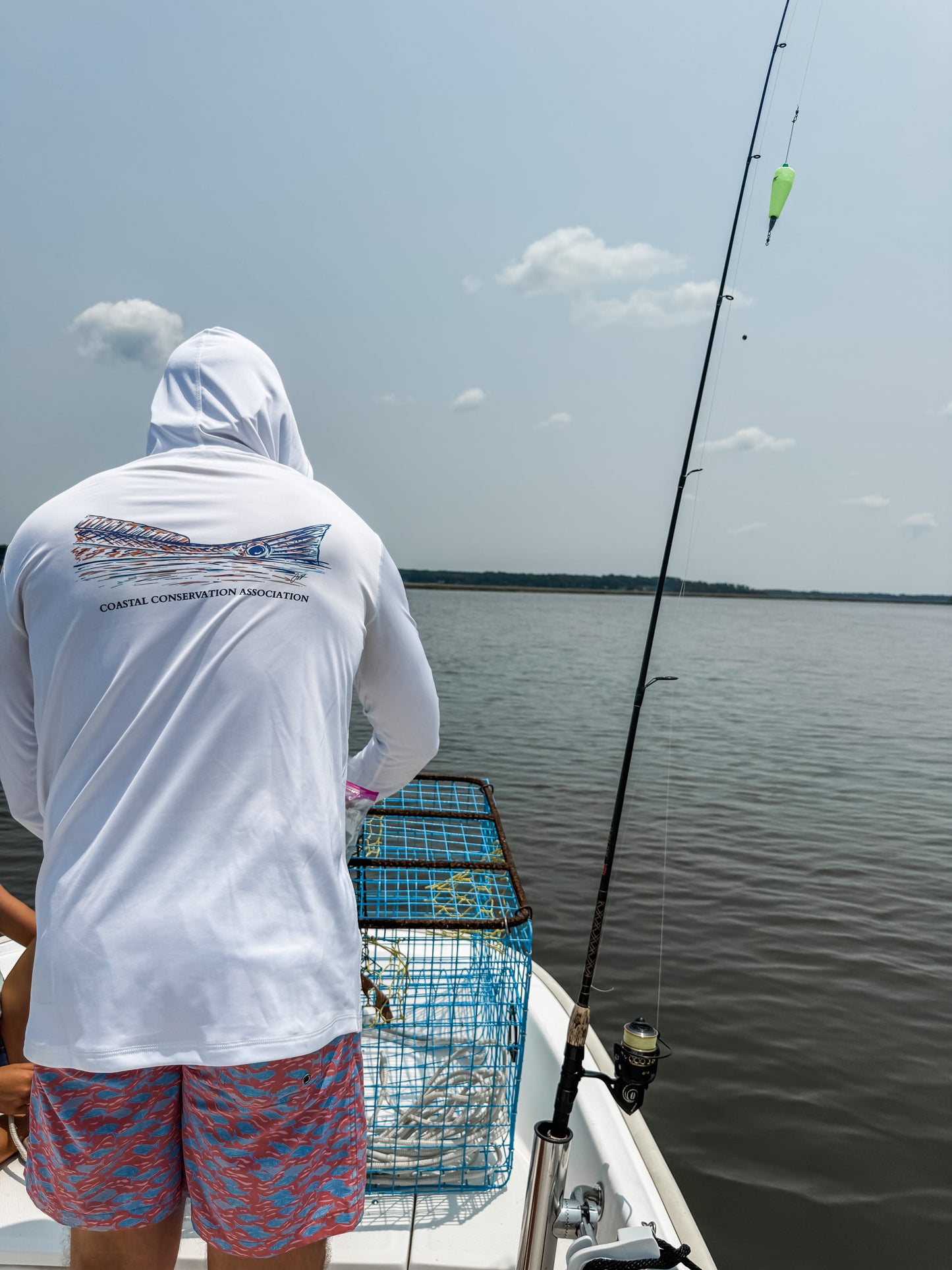 White Redfish Performance Hoodie