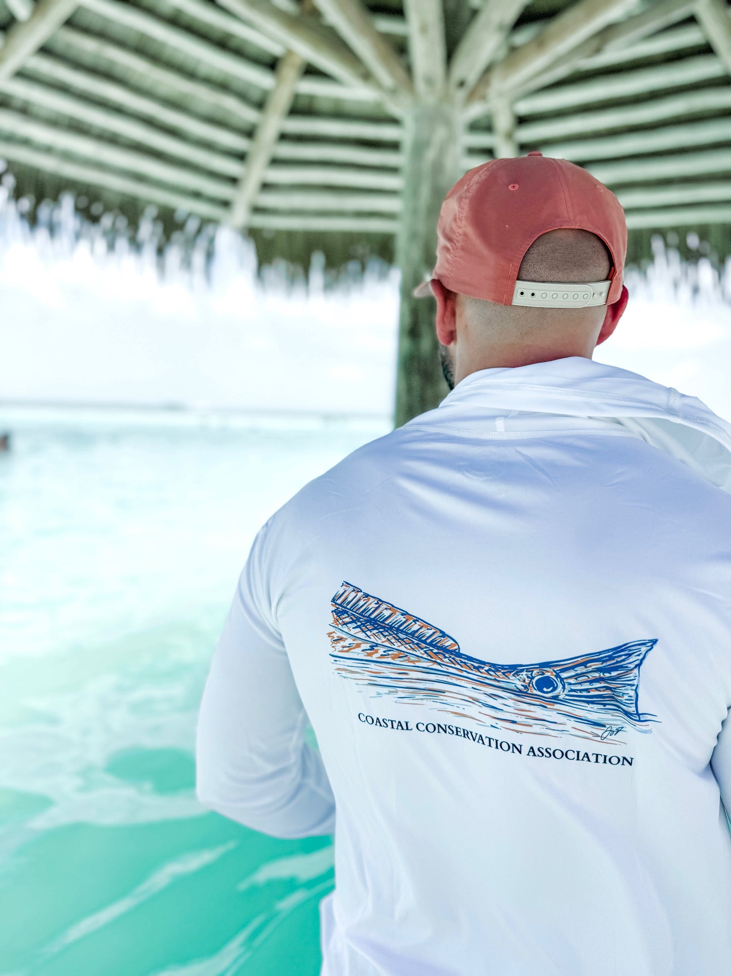 Men's White Redfish Performance Hoodie