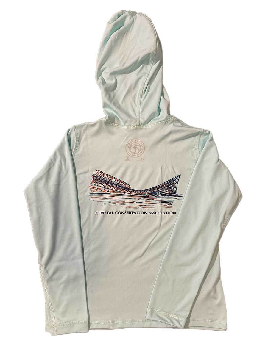 White Redfish Performance Hoodie